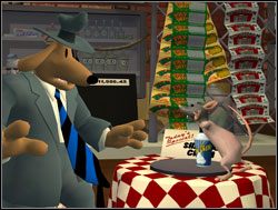 Zacznijmy może od rzeczy bardziej przystępnych - pomyślał Sam, zbliżając się do stolika, na którym leżał ostatni egzemplarz pianki do golenia - Operacja pianka do golenia | II. Situation Comedy | Sam & Max Sezon 1 - Sam & Max: Sezon 1 - poradnik do gry