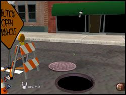 Kilka oddanych w odpowiednim momencie strzałów sprawiło, że spanikowane złodziejaszki wpadły do otwartej studzienki - Operacja pianka do golenia | II. Situation Comedy | Sam & Max Sezon 1 - Sam & Max: Sezon 1 - poradnik do gry