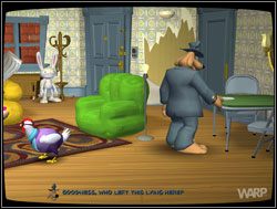 Wtedy zauważył leżący na podłodze krowi placek, którego nijak nie dało się zakamuflować - Gwiazdy małego ekranu, część I - Miejscy kowboje | II. Situation Comedy - Sam & Max: Sezon 1 - poradnik do gry