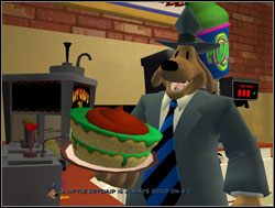 Przed wyjściem Sam przypomniał sobie jeszcze o tym, że w upieczonym niedawno torcie brakuje polewy - Tabloidowa sława | II. Situation Comedy | Sam & Max Sezon 1 - Sam & Max: Sezon 1 - poradnik do gry