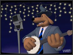 Pozostało jedynie skorzystać z modulatora głosu i podejść do mikrofonu - Gwiazdy małego ekranu, część V - Żenujący idol (wygrana) | II. Situation Comedy - Sam & Max: Sezon 1 - poradnik do gry