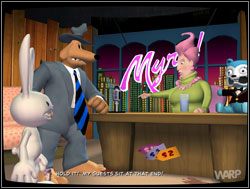 Zapytani o to, o czym chcą rozmawiać, bohaterowie odpowiedzieli, że najbardziej interesujący był występ Sama w Żenującym idolu - Gwiazdy małego ekranu, część VI - Spotkanie z Myrą talk show | II. Situation Comedy - Sam & Max: Sezon 1 - poradnik do gry