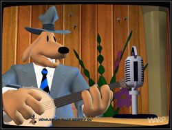 W tym momencie Sam skorzystał z modulatora głosu i zaśpiewał swoją zwycięską piosenkę - Gwiazdy małego ekranu, część VI - Spotkanie z Myrą talk show | II. Situation Comedy - Sam & Max: Sezon 1 - poradnik do gry