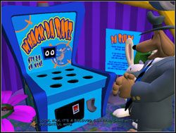 Rozochocony sukcesem Sam postanowił spróbować swych sił przy stojącym nieopodal drzwi automacie - Wyprawa do kasyna i oszukanie oszusta | III. The Mole, the Mob and the Meatball - Sam & Max: Sezon 1 - poradnik do gry