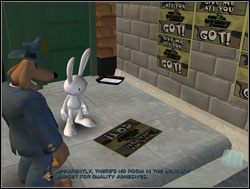 Na miejscu bohaterowie skierowali się w stronę uliczki pomiędzy ich siedzibą a salonem Sybil - Jak dotrzeć do prezydenta? | IV. Abe Lincoln Must Die | Sam & Max Sezon 1 - Sam & Max: Sezon 1 - poradnik do gry