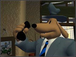 Weszli do biura, gdzie skorzystali z telefonu, łącząc się z aparatem znajdującym się na zewnątrz Białego Domu - Jak dotrzeć do prezydenta? | IV. Abe Lincoln Must Die | Sam & Max Sezon 1 - Sam & Max: Sezon 1 - poradnik do gry