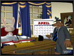 Korzystając ze swoich nadzwyczajnych uprawnień jako głowy państwa, Maks zmienił w kalendarzu datę na 26 kwietnia, dzień oznaczony jako święto sekretarza - Chcesz pokoju - gotuj się do wojny | IV. Abe Lincoln Must Die - Sam & Max: Sezon 1 - poradnik do gry