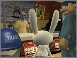 Żeby nie było zbyt łatwo, do zrobienia przelewu potrzebne było hasło, którego nie kwapił się wyjawić - Zawiłości transakcji online i zdobycie miecza +2 | V. Reality 2.0 | Sam & Max Sezon 1 - Sam & Max: Sezon 1 - poradnik do gry