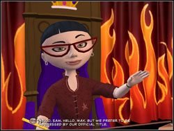 Odwiedzili jeszcze Sybil, która w ramach nowego zawodu została królową Kanady - Wejście do kopuły | VI. Bright Side of the Moon | Sam & Max Sezon 1 - Sam & Max: Sezon 1 - poradnik do gry