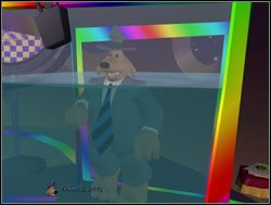 Tym razem umieścił Sama w wypełnionym wodą pojemniku - Ostateczna konfrontacja (czytaj: pasteryzacja) | VI. Bright Side of the Moon - Sam & Max: Sezon 1 - poradnik do gry
