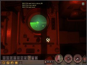 Tryb pracy oscyloskopu. Omiatany jest obszar dookoła okrętu o stałym promieniu równym wyznaczonemu zasięgowi. - Sekcja II - Panel Rozkazów - Radar | Aparatura pokładowa w Silent Hunter 4 - Silent Hunter 4: Wolves of the Pacific - poradnik do gry