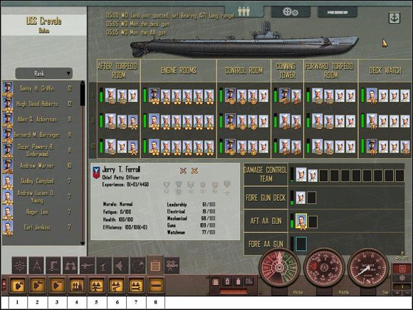 Ekran Stanowiska Zarządzania O.P. - Panel Rozkazów. - Sekcja II - Panel Rozkazów - Sub Management (1) | Aparatura pokładowa - Silent Hunter 4: Wolves of the Pacific - poradnik do gry