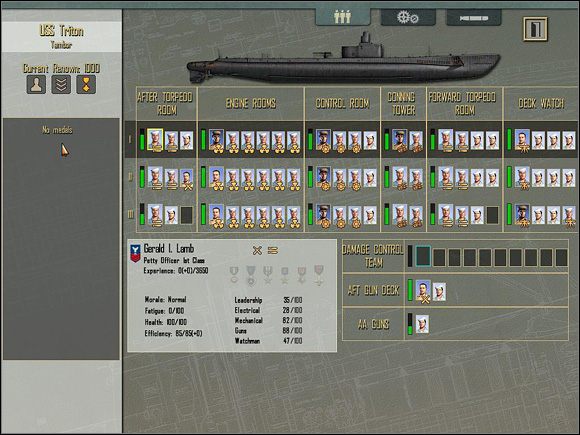 Ekran Odznaczeń i Medali. - Sekcja II - Panel Rozkazów - Sub Management (1) | Aparatura pokładowa - Silent Hunter 4: Wolves of the Pacific - poradnik do gry