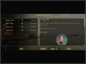 Ekran wyboru misji treningowych w Akademii Broni Podwodnej. - Navigation Training (1) | Submarine School w Silent Hunter 4 - Silent Hunter 4: Wolves of the Pacific - poradnik do gry