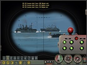 Widok uzyskany za pośrednictwem TBT. - Torpedo Attack - Tryb swobodny w wynurzeniu | Submarine School w Silent Hunter 4 - Silent Hunter 4: Wolves of the Pacific - poradnik do gry