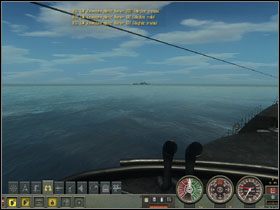 W oddali widzimy sylwetkę krążownika. - Torpedo Attack - Tryb swobodny w wynurzeniu | Submarine School w Silent Hunter 4 - Silent Hunter 4: Wolves of the Pacific - poradnik do gry