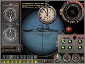 Po ukazaniu się Stopera, z uwagi na fatalne jego położenie (zasłania znacząca część celownika i siatki namiarów) przytrzymujemy LPM na jego obudowie i po ukazaniu się kursora w kształcie skrzyżowanych strzałek przesuwamy go w dół ekranu - Torpedo Attack - Tryb zaawansowany teoria (4) | Submarine School - Silent Hunter 4: Wolves of the Pacific - poradnik do gry