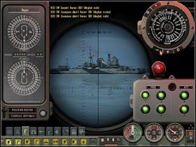 Kursorem wskazujemy zakładkę z symbolem Podziałka (podpowiedź - Odległość) w dolnej części pierścienia Narzędzia Danych Ataku i klikamy w nią kursorem myszki. - Torpedo Attack - Tryb zaawansowany teoria (3) | Submarine School - Silent Hunter 4: Wolves of the Pacific - poradnik do gry