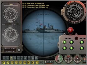 Kursorem wskazujemy czerwoną zakładkę u góry Narzędzia Danych Ataku (podpowiedź - wyślij odległość i namiar do Kalkulatora Torpedowego) i przesyłamy uzyskane dane. - Torpedo Attack - Tryb zaawansowany teoria (3) | Submarine School - Silent Hunter 4: Wolves of the Pacific - poradnik do gry