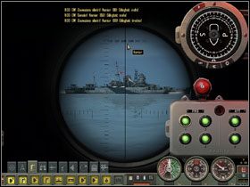 U góry celownika peryskopu bojowego widoczne są wartości namiaru w zakresie od 0° do 360° - Torpedo Attack - Tryb zaawansowany teoria (6) | Submarine School - Silent Hunter 4: Wolves of the Pacific - poradnik do gry