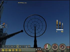 Standardowa siatka celownika armat przeciwlotniczych. Tu widok ze stanowiska celowniczego działka Boforsa. - Uzbrojenie i osprzęt okrętu podwodnego (2) | Zbrojownia w Silent Hunter 4 - Silent Hunter 4: Wolves of the Pacific - poradnik do gry