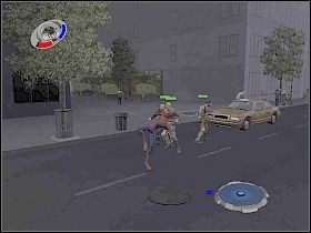 Skocz za siatkę, stań w żółtym polu i zrób mu fotkę [1] - Part 1 - In Search of the Lizards - The Lizard - Spider-Man 3: The Game - poradnik do gry