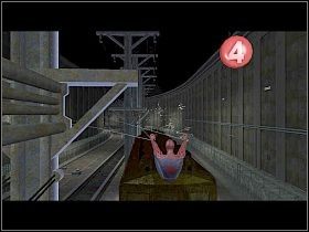 Otwórz obudowę jak najszybciej wciskając na przemian lewy i prawy Shift, a następnie, wciskając pokazaną cyfrę, ustaw zieloną kropkę tak, aby łączyła kable między dwoma zbiornikami [1] - Part 2 - Subway Disaster - Mad Bomber - Spider-Man 3: The Game - poradnik do gry