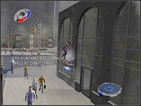 Kolejna bomba znajduje się na dachu pobliskiego wieżowca - Part 3 - Jetpack Bombings - Mad Bomber - Spider-Man 3: The Game - poradnik do gry