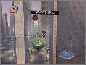 Kiedy uporasz się z bombami wyrusz jak najszybciej w pościg za uciekającym śmigłowcem [1] - Part 5 - Death to J. Jonah - Mad Bomber - Spider-Man 3: The Game - poradnik do gry