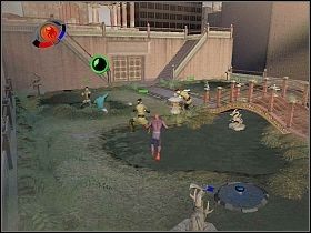 Wróć szybko do swojego znajomego, ponieważ zostanie on otoczony przez grupę przeciwników [1] - Part 2 - When the Bell Tolls - Dragon Tail - Spider-Man 3: The Game - poradnik do gry