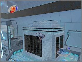 Trafisz do pomieszczenia z kilkoma generatorami i urządzeniem, z którego stale wylatują kule z prądem - Part 1 - Scorpion Unleashed - Scorpion - Spider-Man 3: The Game - poradnik do gry