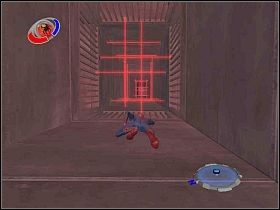 Przy kolejnej barierze magnetycznej sytuacja trochę się skomplikuje, ponieważ przejście zostanie zablokowane przez masywne drzwi - Part 3 - Mechabiocon Exposed - Scorpion - Spider-Man 3: The Game - poradnik do gry