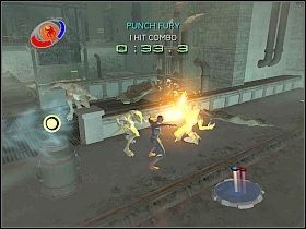 Nieopodal ciebie znajduje się specjalna obudowa [1] , do której musisz wsadzić antidotum - Part 2 - The Redemption - Dr Connors - Spider-Man 3: The Game - poradnik do gry