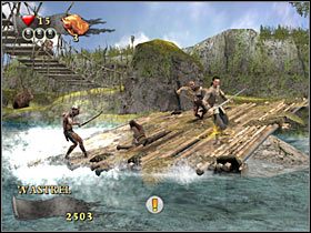 Po kilku chwilach dotrzesz do miejsca, w którym pojawi się kolejna przeszkoda - Misja 2 - Isla de Pelegostos (3) | Solucja Piraci z Karaibów Na Krańcu Świata - Piraci z Karaibów: Na Krańcu Świata - poradnik do gry