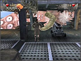 Musisz oczywiście atakować macki ośmiornicy (#1), tak aby nie mogła ona porwać marynarza - Misja 7 - Pearl Vs Kraken (2) | Solucja Piraci z Karaibów Na Krańcu Świata - Piraci z Karaibów: Na Krańcu Świata - poradnik do gry