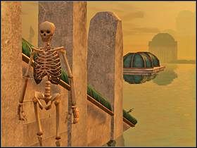 Znajdziesz tam wykop, wokół którego leżą trzy szkielety - POWRÓT DO CYTADELI cz.2 - SpellForce 2: Władca Smoków - poradnik do gry