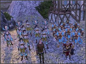 Rozpocznij budowę umocnień, równocześnie nie zapominając o tworzeniu swoich wojsk - ZACHODNIA GARDA cz.1 - SpellForce 2: Władca Smoków - poradnik do gry