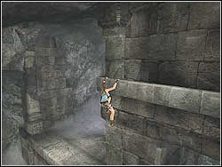 Gdy dobiegniesz do murowanej ściany, daj susa na występy w niej - 02. Górskie Jaskinie | Peru w Tomb Raider Anniversary - Tomb Raider: Anniversary - poradnik do gry