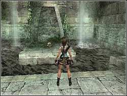 Wejdź do środka - na wprost, otoczony wodą znajduje się kamienny podest z Kółkiem zębatym 3 - 04. Zaginiona Dolina (3) | Peru w Tomb Raider Anniversary - Tomb Raider: Anniversary - poradnik do gry