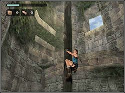 Skocz na słup, wyjdź po nim do góry i przeskocz na kamienną podłogę obok - 04. Zaginiona Dolina (3) | Peru w Tomb Raider Anniversary - Tomb Raider: Anniversary - poradnik do gry