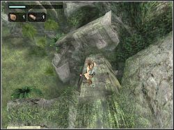 Wykonaj teraz skok na pochyłą, kamienną skałę, na którą kapie woda - 04. Zaginiona Dolina (4) | Peru w Tomb Raider Anniversary - Tomb Raider: Anniversary - poradnik do gry