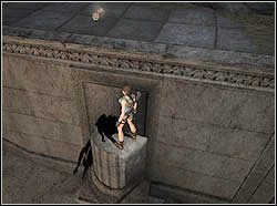 Po lewej stronie już byłaś, wskocz więc teraz na półki po prawej stronie korytarza - 06. Świątynia św. Franciszka (3) | Grecja w Tomb Raider Anniversary - Tomb Raider: Anniversary - poradnik do gry
