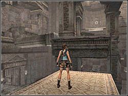 Kiedy dojdziesz do wylotu korytarza, u twoich stóp wysunie się ze ściany platforma - 06. Świątynia św. Franciszka (3) | Grecja w Tomb Raider Anniversary - Tomb Raider: Anniversary - poradnik do gry
