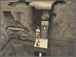 Mimo, iż jesteś przy samym wierzchołku, nie wdrapuj się na szczyt kolumny, bo oberwiesz strzałką - 11. Obelisk Khamoon (1) | Egipt w Tomb Raider Anniversary - Tomb Raider: Anniversary - poradnik do gry