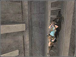 Odszukaj wzrokiem w ścianie po lewej występy i wybij się w ich stronę - 12. Sanktuarium Dziecięcia (2) | Egipt w Tomb Raider Anniversary - Tomb Raider: Anniversary - poradnik do gry