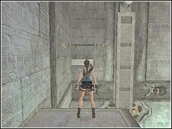 Skocz do tyłu na drążek, a z drążka na platformę nad kratą - 12. Sanktuarium Dziecięcia (2) | Egipt w Tomb Raider Anniversary - Tomb Raider: Anniversary - poradnik do gry