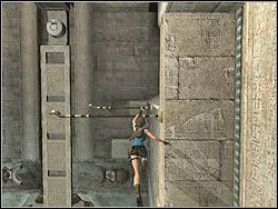 Wykonaj teraz szybką akcję przebycia czterech kolejnych drążków po lewej - 12. Sanktuarium Dziecięcia (3) | Egipt w Tomb Raider Anniversary - Tomb Raider: Anniversary - poradnik do gry