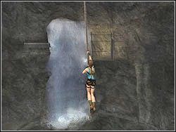 Przeskocz teraz w bok na swobodnie zwisającą z sufitu linę - 13. Kopalnie Natli (1) | Zaginione Miasto w Tomb Raider Anniversary - Tomb Raider: Anniversary - poradnik do gry