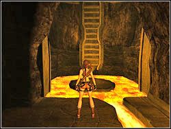 Zwróć się w lewo, wybij na pływającą platformę i zanim zatonie, przeskocz na sąsiadującą z nią drabinę - 15. Ostateczne starcie (2) | Zaginione Miasto w Tomb Raider Anniversary - Tomb Raider: Anniversary - poradnik do gry