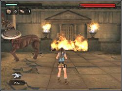 Teraz zaczep linką o tarczę, którą dzierży w łapach i wyrwij mu ją - Bossowie (1) | Przeciwnicy w Tomb Raider Anniversary - Tomb Raider: Anniversary - poradnik do gry